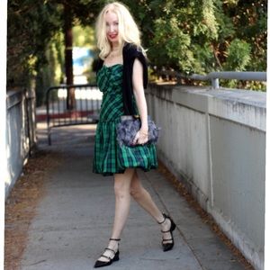 Rare green plaid party dress by Luella Bartley